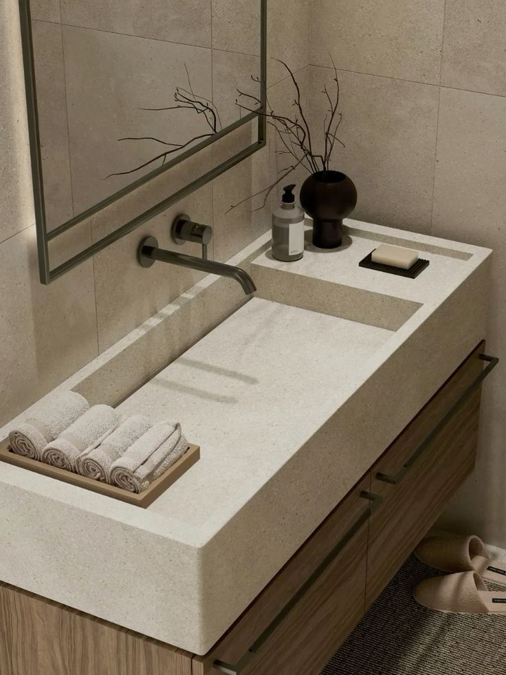 Modern bathroom surfaces and ceramics